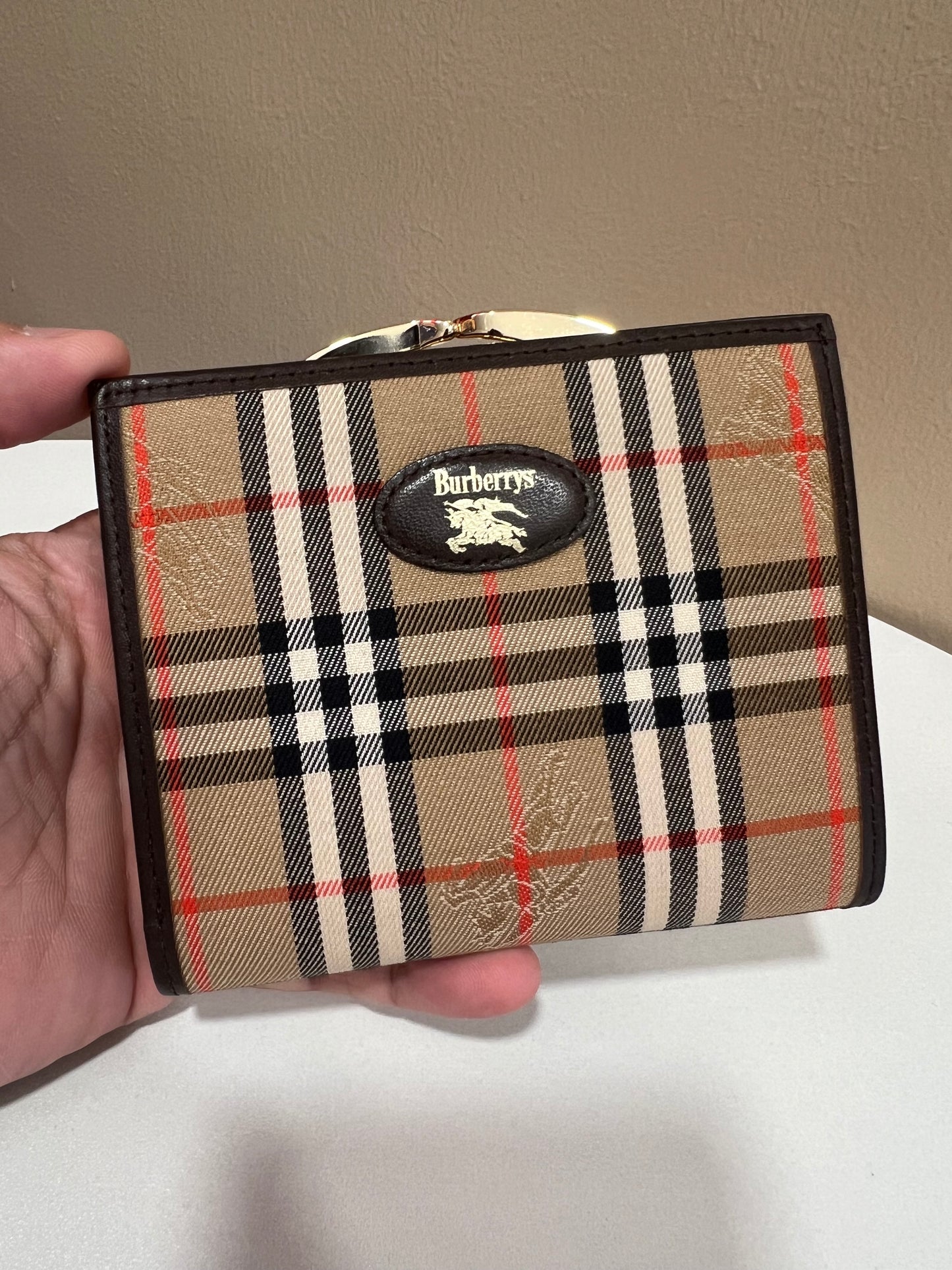 BURBERRYS Vintage Check Wallet Canvas Beige