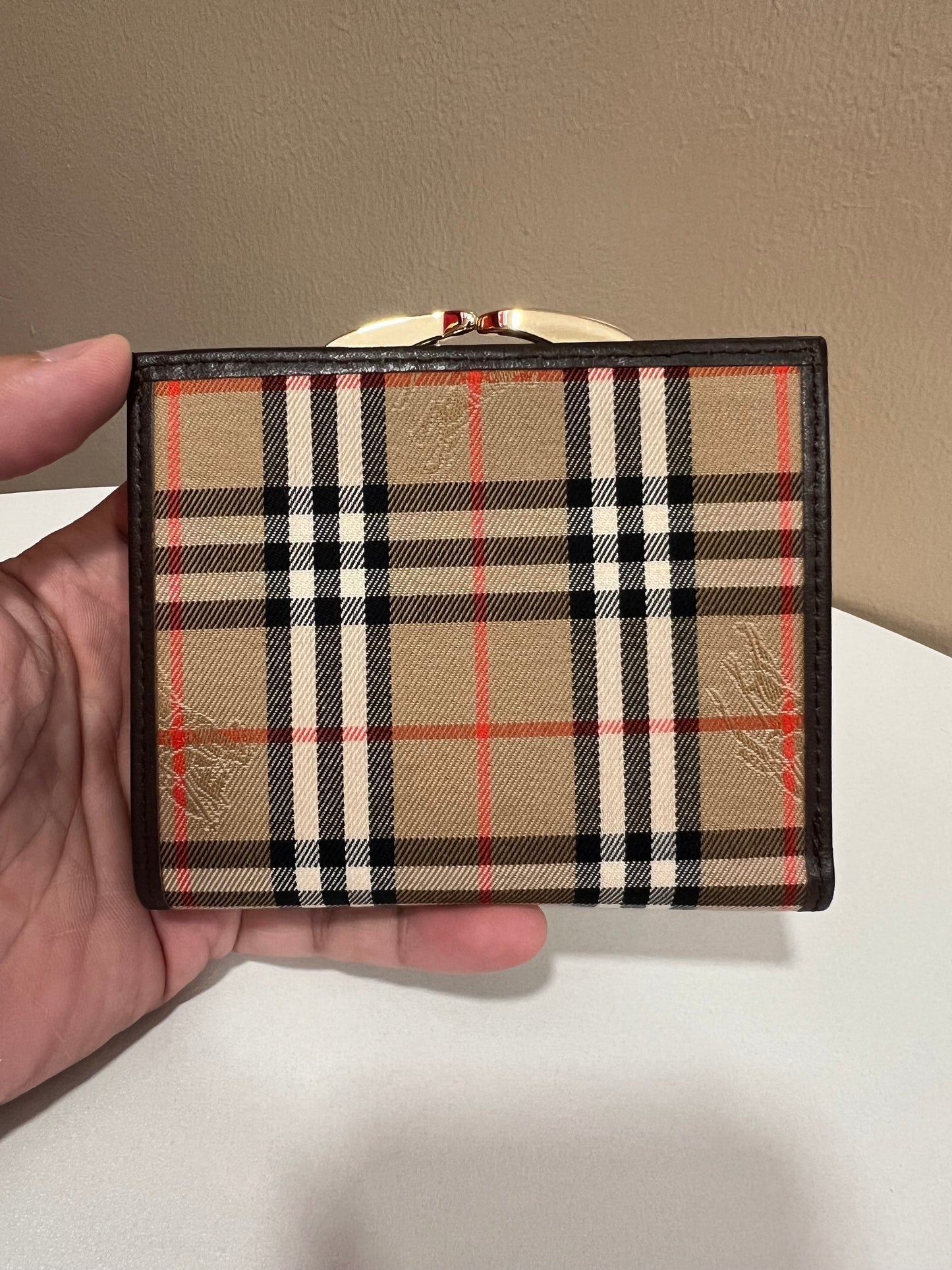 BURBERRYS Vintage Check Wallet Canvas Beige