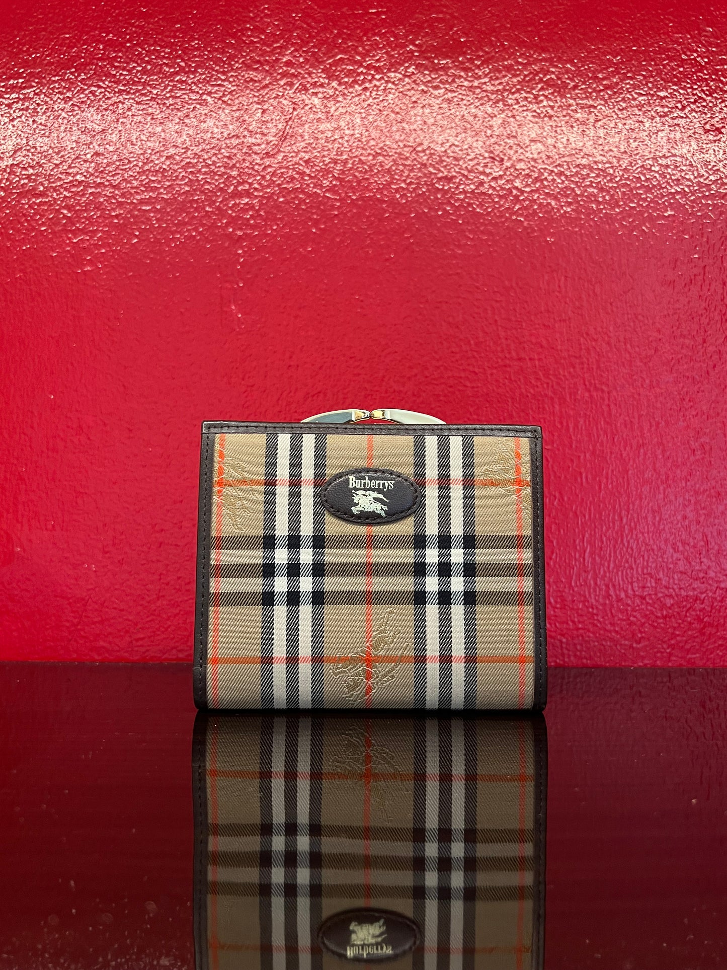 BURBERRYS Vintage Check Wallet Canvas Beige