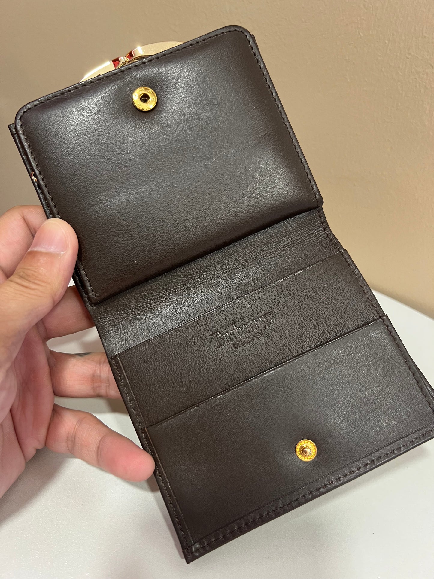BURBERRYS Vintage Check Wallet Canvas Beige