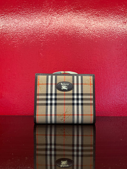 BURBERRYS Vintage Check Wallet Canvas Beige